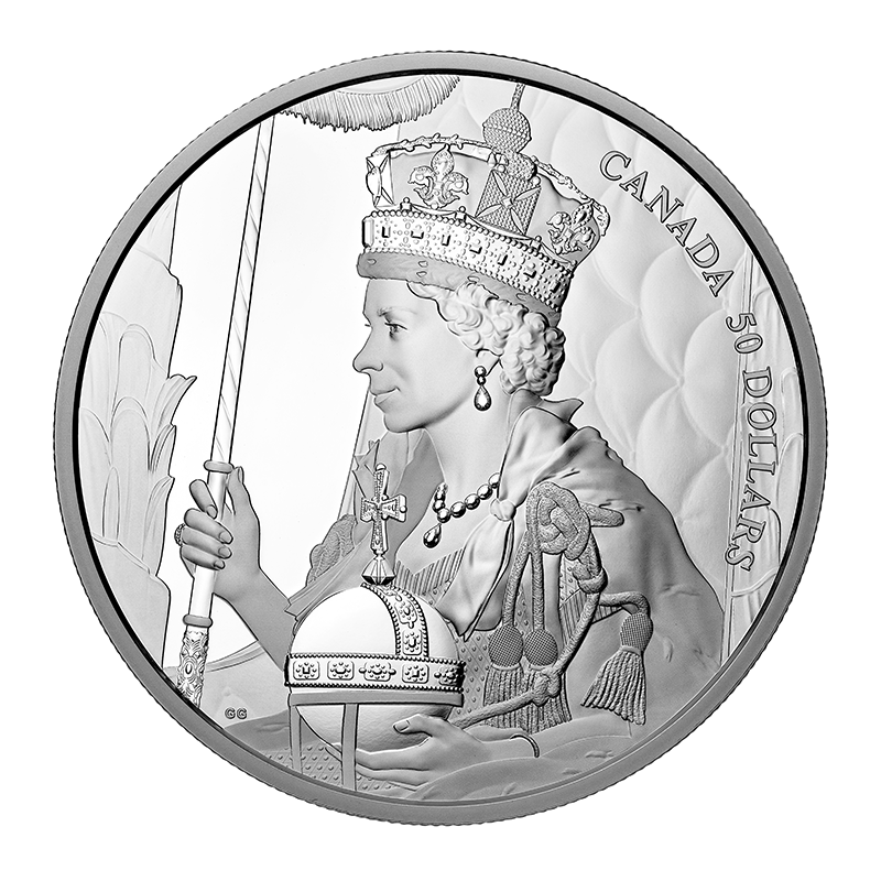 Image for 2022 $50 Fine Silver Coin - Queen Elizabeth II's Coronation from TD Precious Metals